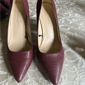 Marc Fisher Textured Burgundy Heels